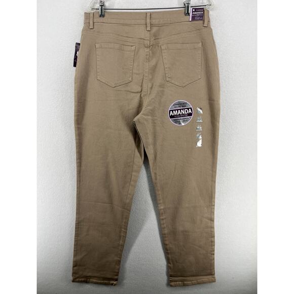 GLORIA VANDERBILT Jeans 16 Amanda Tapered Heritage Fit Stretch Twill Brown NEW - Picture 2 of 15